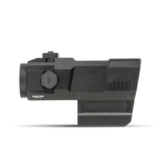 Monstrum Cyborg 5X prism scope eye relief showing forgiving eyebox.