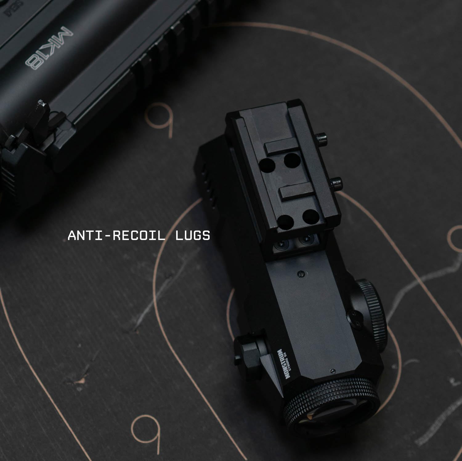 Monstrum Cyborg 5X prism scope field use in varied lighting conditions.
