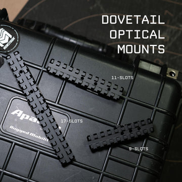 Monstrum dovetail to picatinny 17-slot mount expands rail options.
