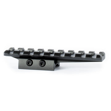 Monstrum dovetail to picatinny 9-slot mount for quick optic attachment.