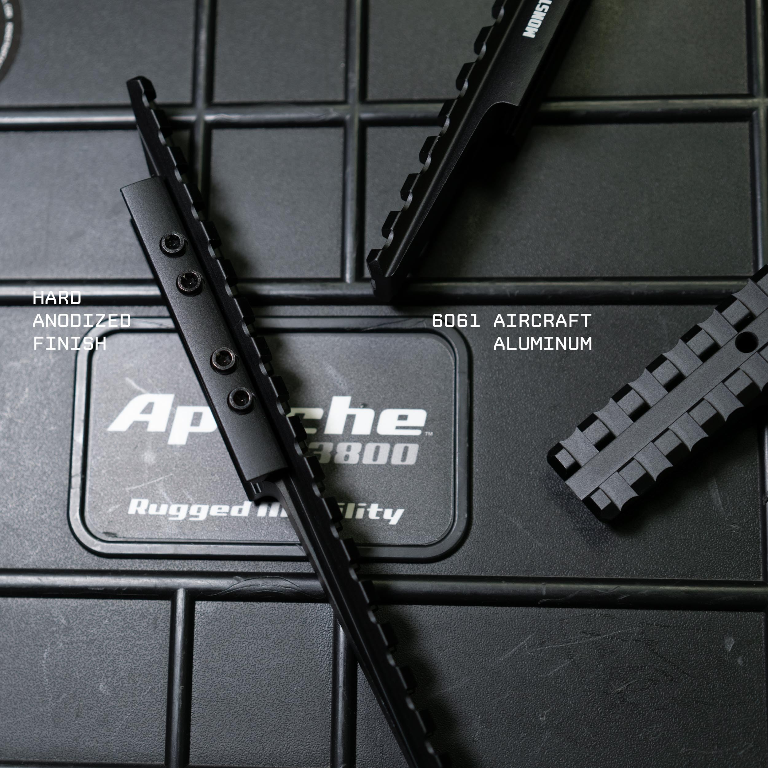 Monstrum dovetail to picatinny rail mount with hardened Torx hardware.