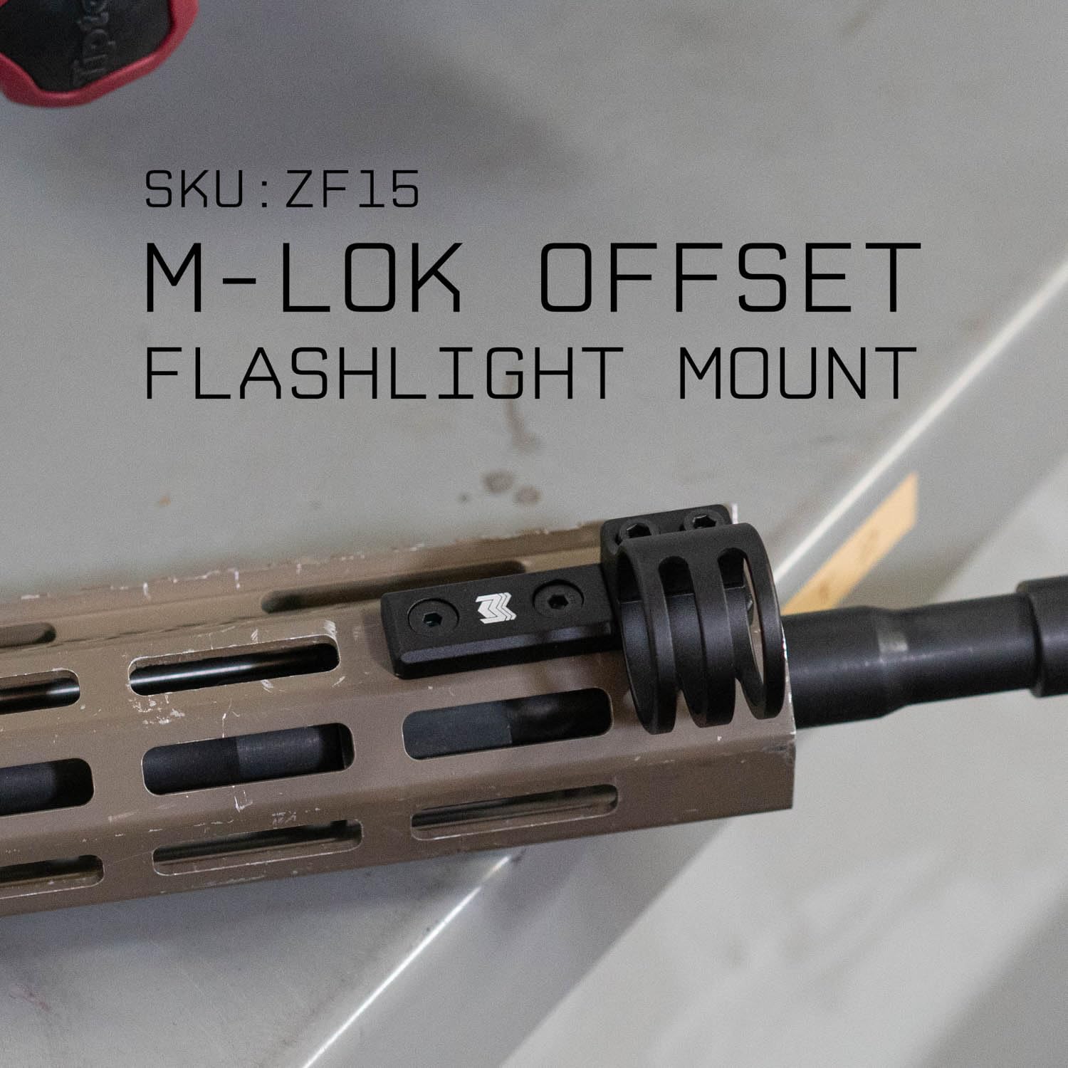 Monstrum flashlight ring mount 45° offset for angled lighting and easy control access