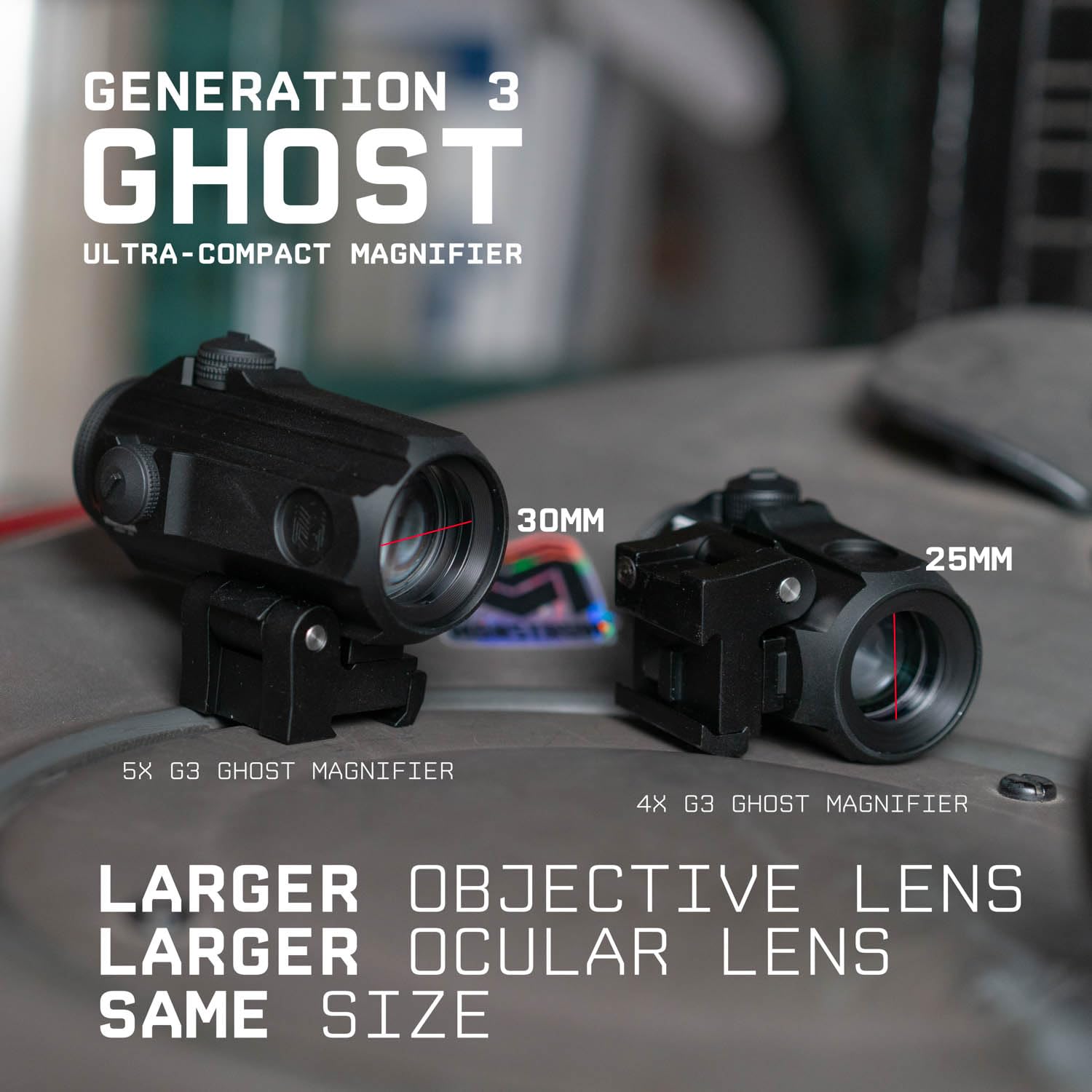 Monstrum Ghost G3 4x Magnifier side mount demonstrates fast flip to side transitions.
