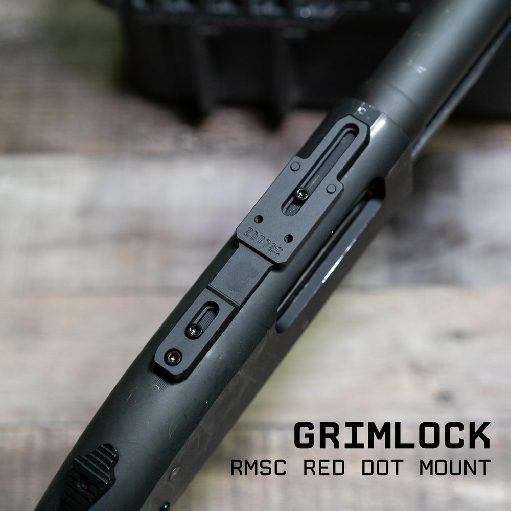 Monstrum Grimlock shows drilled-tapped compatibility options for receivers