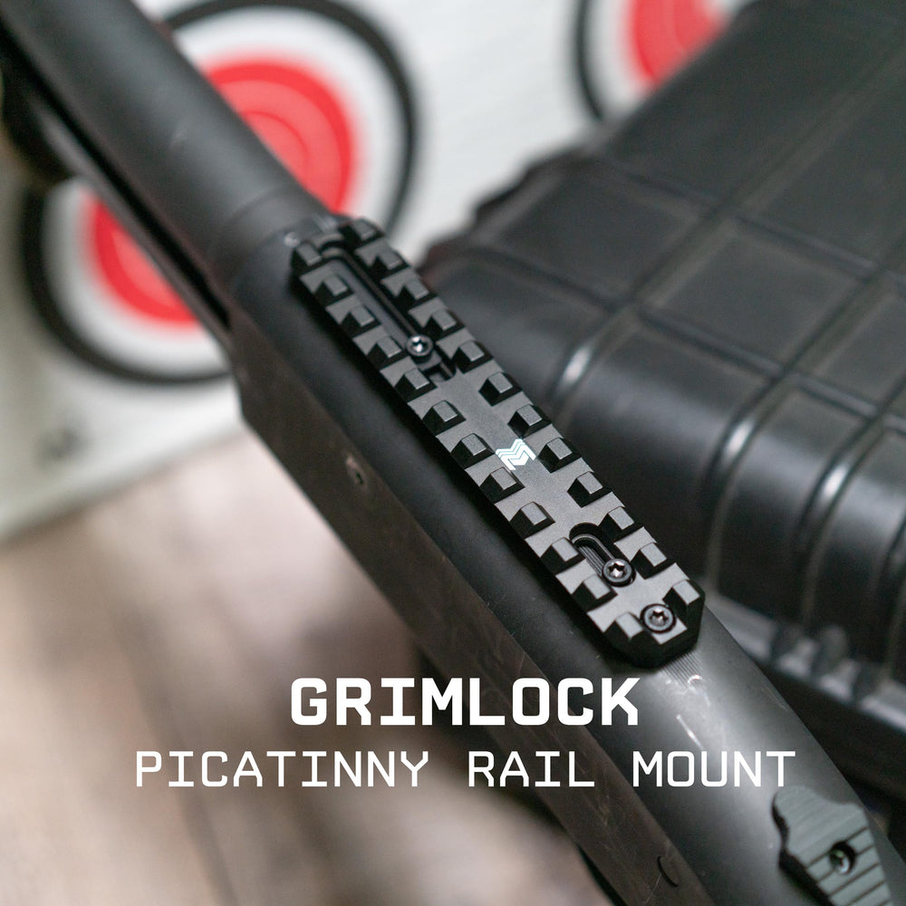 Monstrum Grimlock supports drilled and tapped compatibility across patterns.