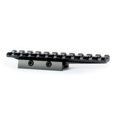 Monstrum low profile dovetail to picatinny mount on 11-slot rail for forward-positioned optics.