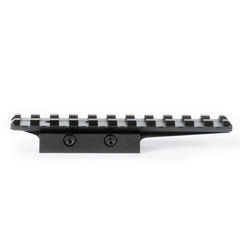 Monstrum low profile dovetail to picatinny mount designed for 14-slot rail with extended front.