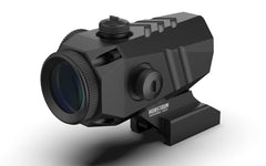 Monstrum Marksman circle-dot reticle illuminated demonstrates quick aiming across light conditions.