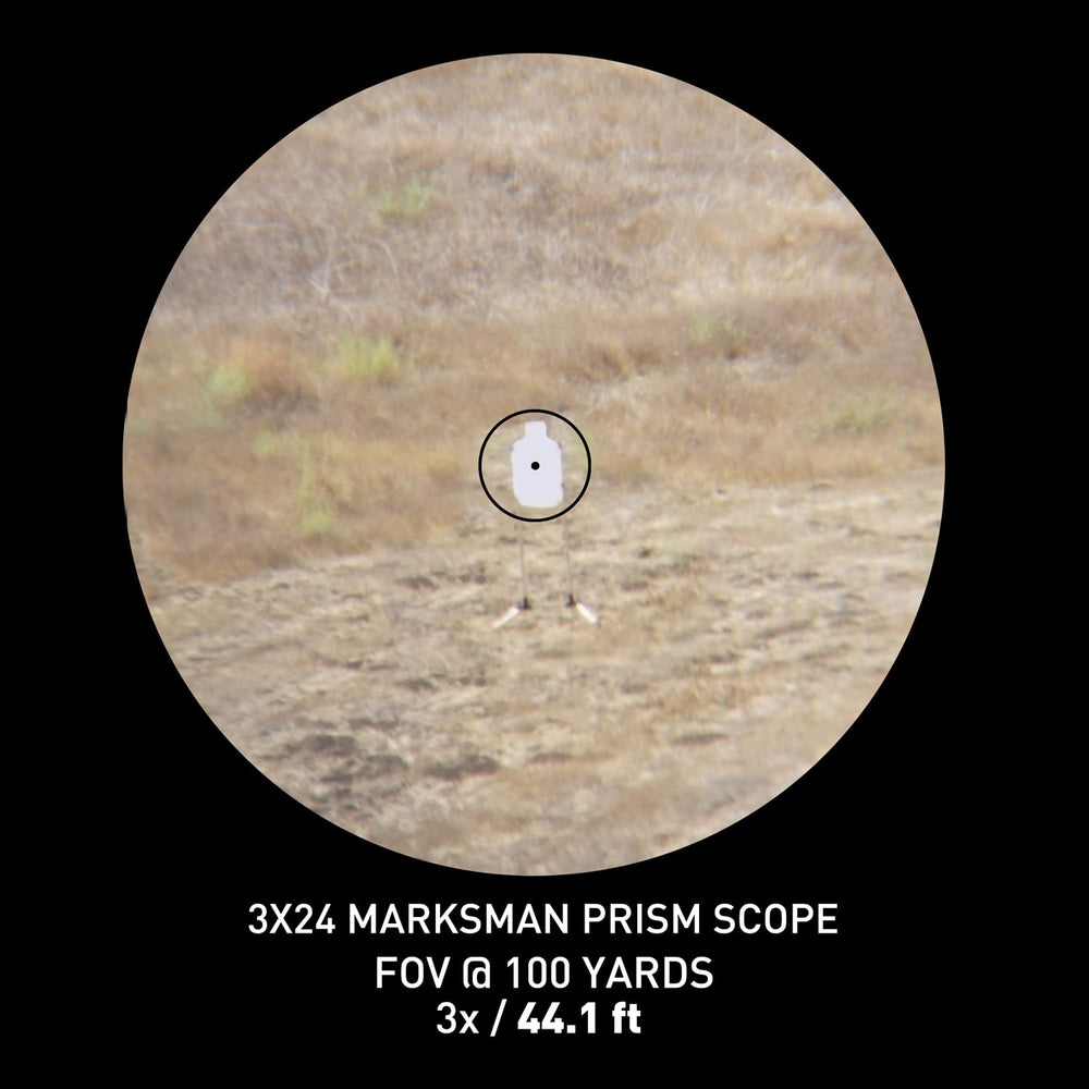 Monstrum Marksman G3 3X prism scope Shake Awake button enables fast wake.