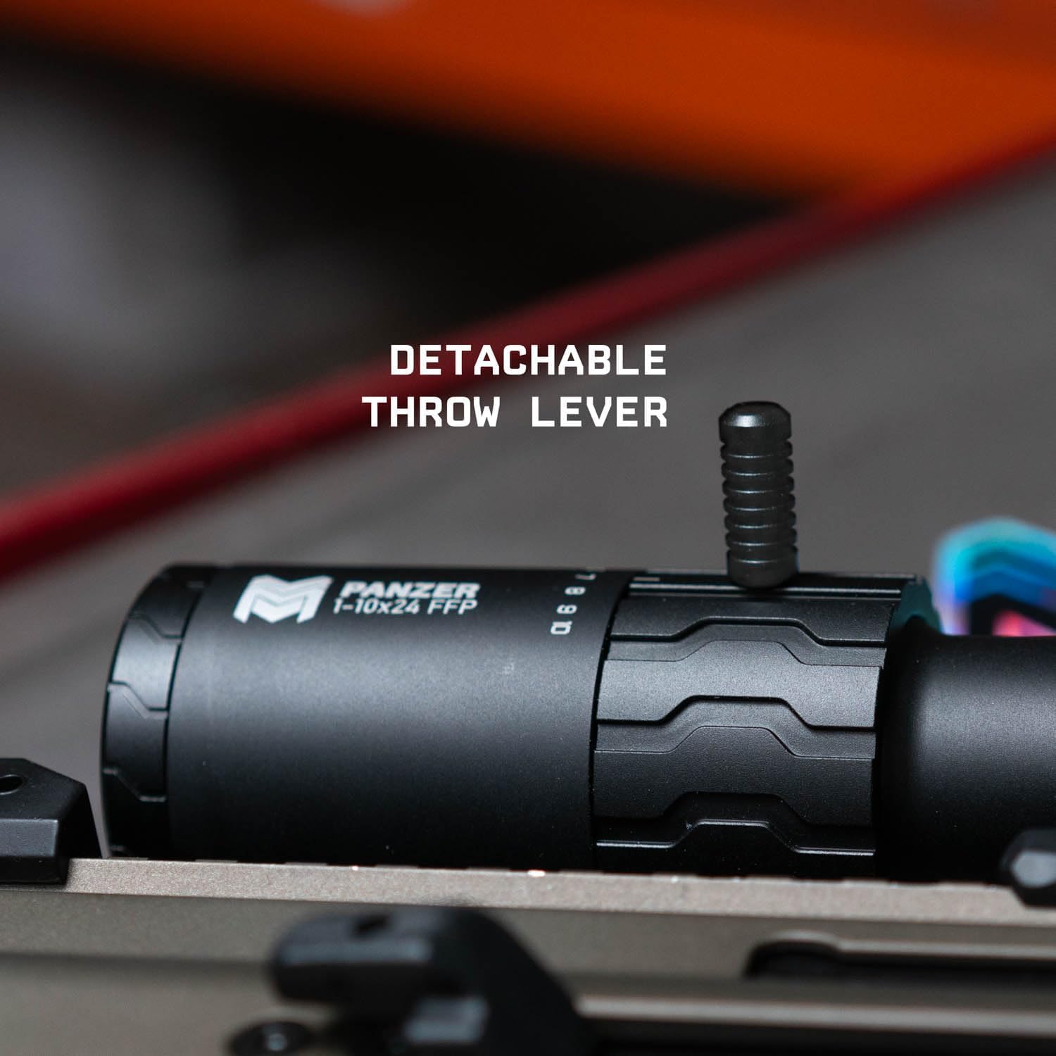 Monstrum Panzer ED 1-6x24 spring-loaded flip-up covers protect lenses.