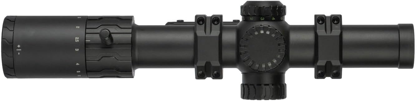 Monstrum Panzer ED 1-6x24 reticle closeup with Morpheus MOA for precise ranging.