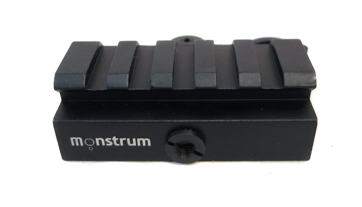 Monstrum quick-release mount enables rapid optic attachment and removal for versatile setups.