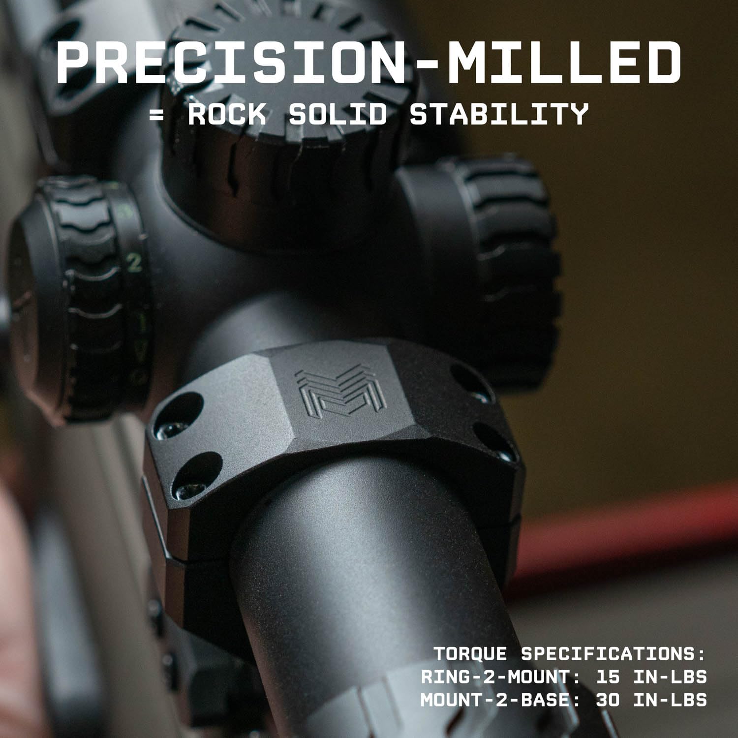 Monstrum Slim Profile V2 mounts to flat-top Picatinny rails with secure locking bolts.