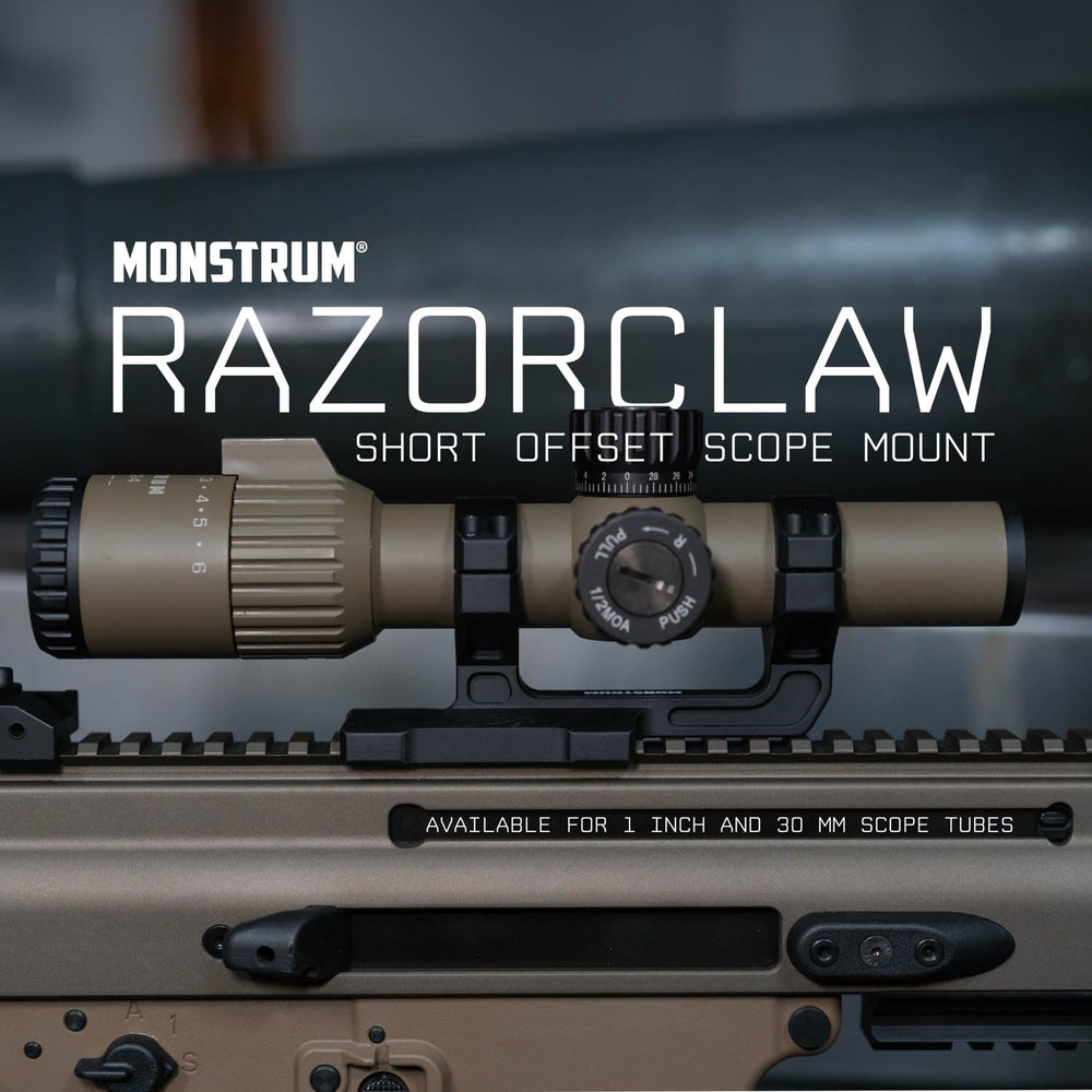 Monstrum Razorclaw short forward offset side profile for close optic placement