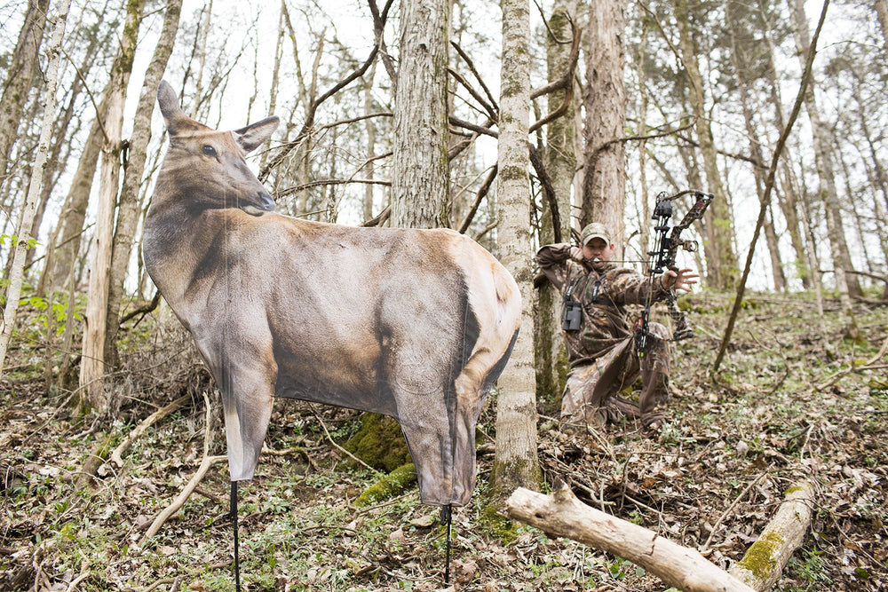 Montana Decoy RMEF Cow Elk stands tall for visibility in terrain.