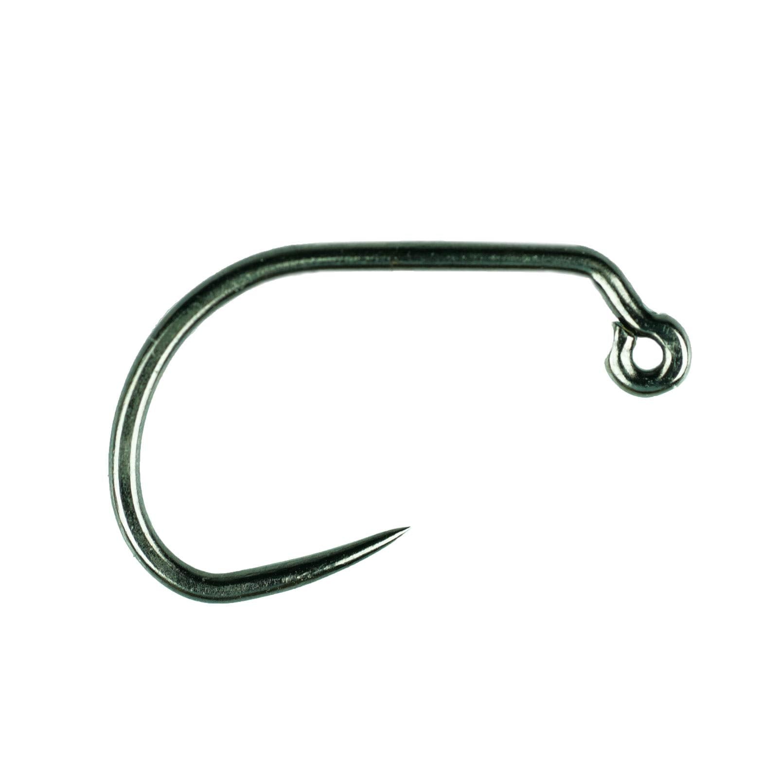 Montana Fly MFC 7204 wide-gap jig hook in black nickel for barbless, precise penetration