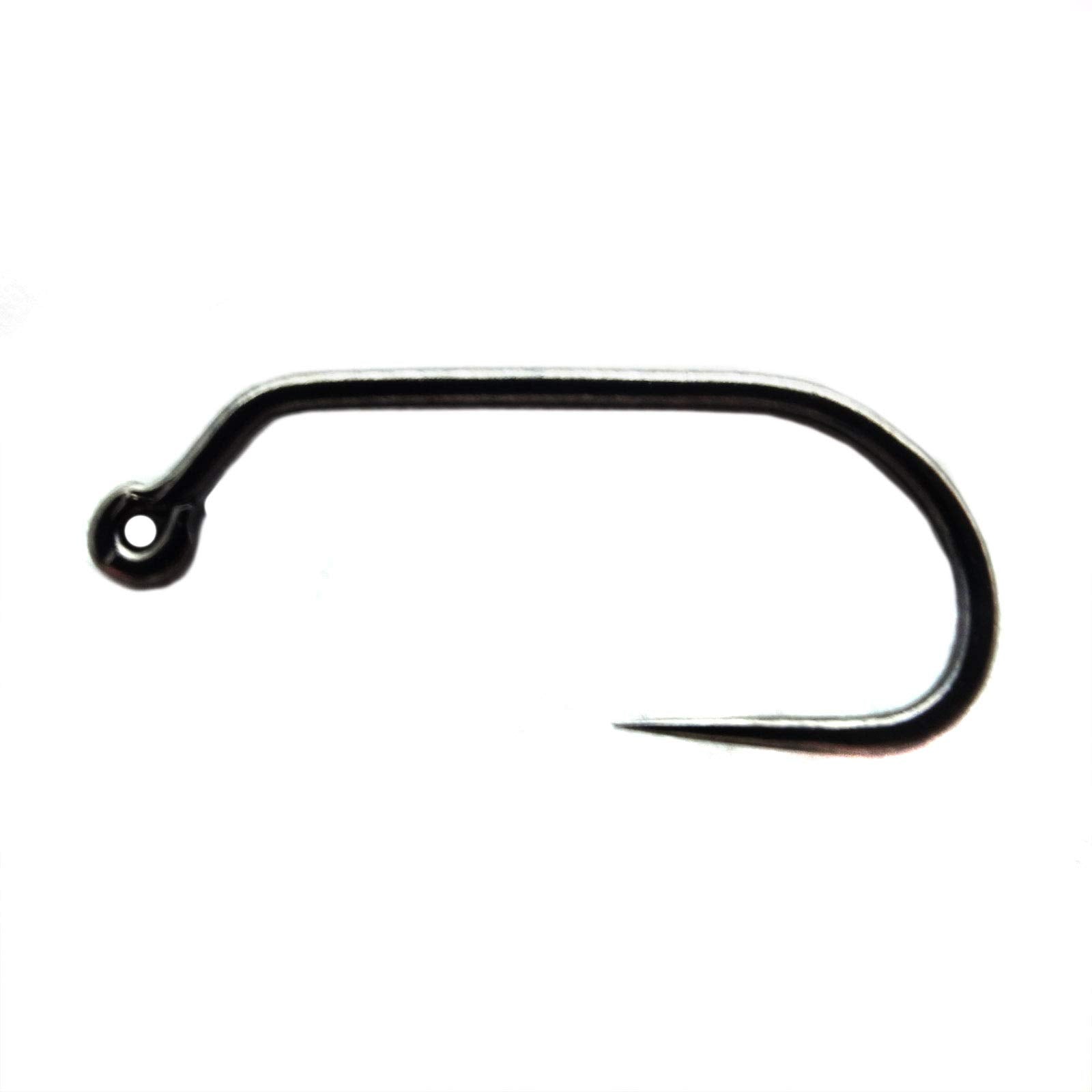 Montana Fly MFC barbless black nickle jig hook 10-25 closeup for precise penetration