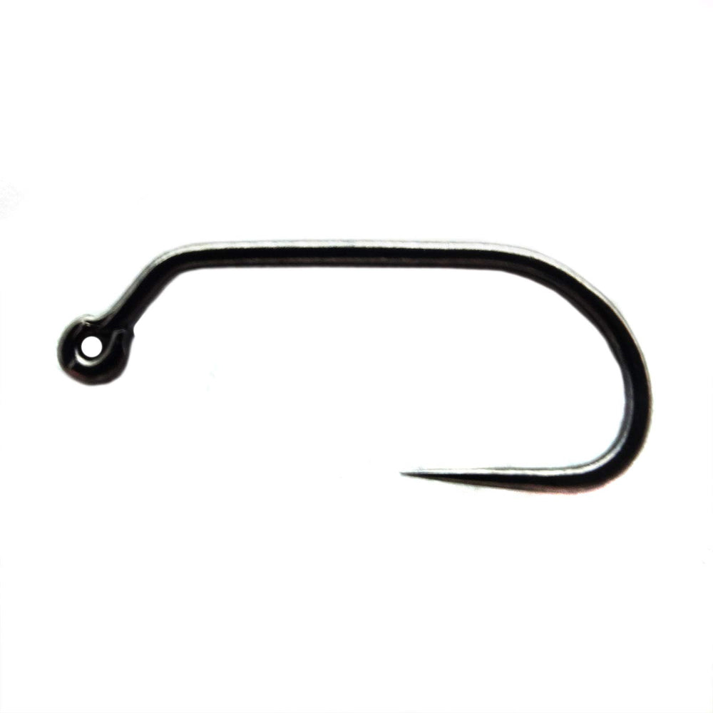 Montana Fly MFC barbless black nickle jig hook 10-25 closeup for precise penetration