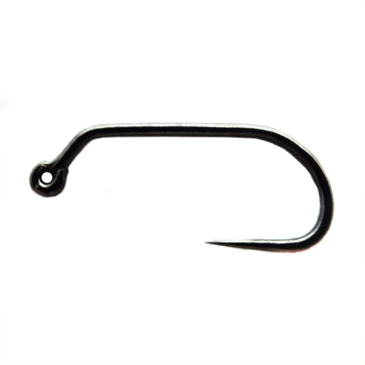 Montana Fly MFC barbless black nickle jig hook 10-25 closeup for precise penetration