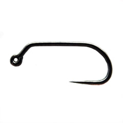 Montana Fly MFC barbless black nickle jig hook 10-25 closeup for precise penetration