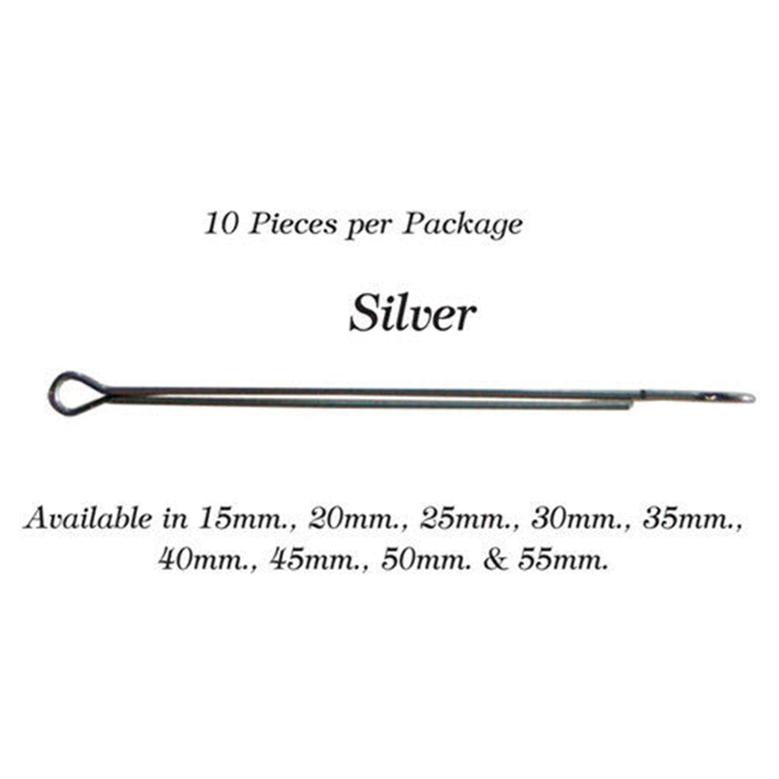 Montana Fly off-set 50mm silver shank for articulated flies and precise tying