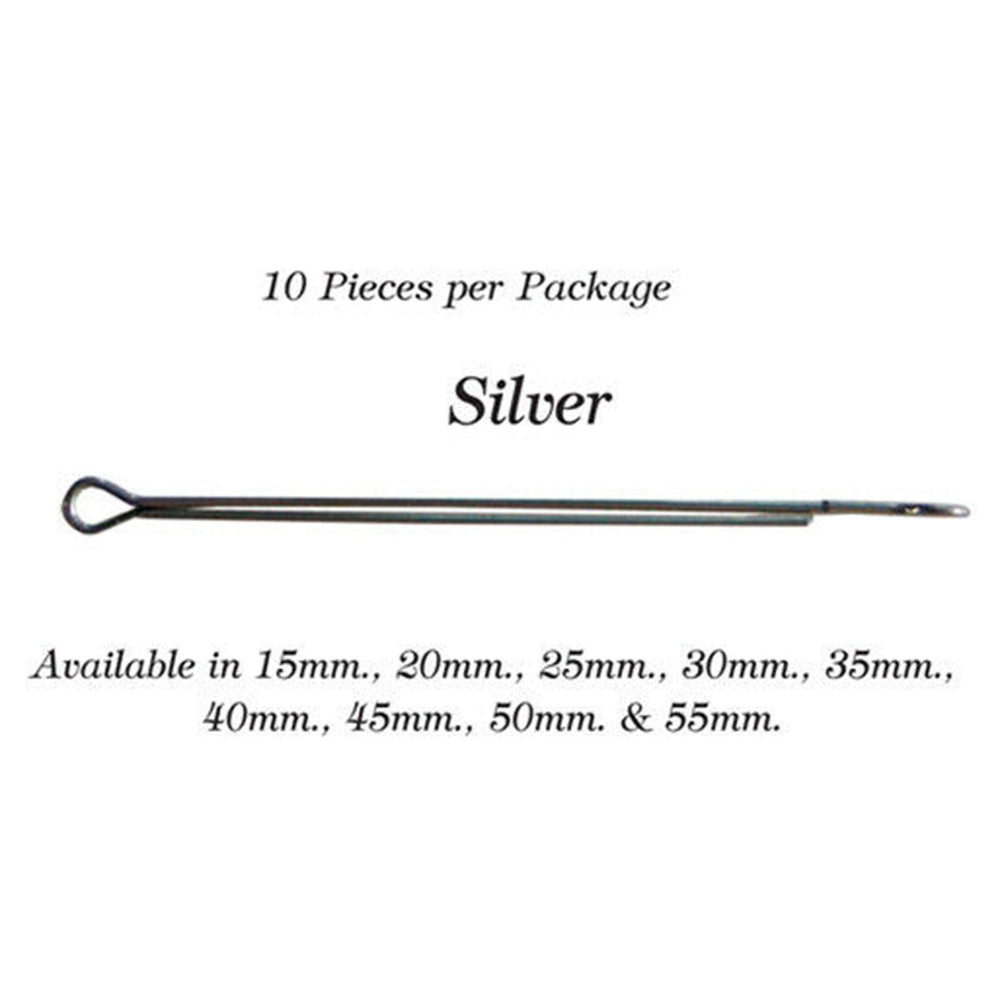 Montana Fly off-set 50mm silver shank for articulated flies and precise tying