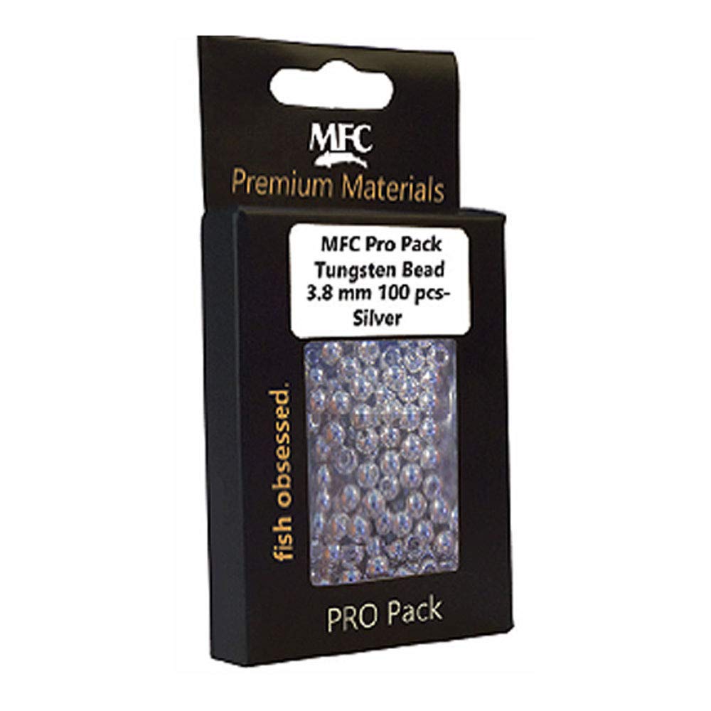 Montana Fly Pro Pack tungsten bead 2.4mm in silver for fast sinking and bead-head pattern versatility