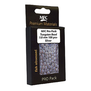 Montana Fly Pro Pack tungsten bead 2.4mm in silver for fast sinking and bead-head pattern versatility
