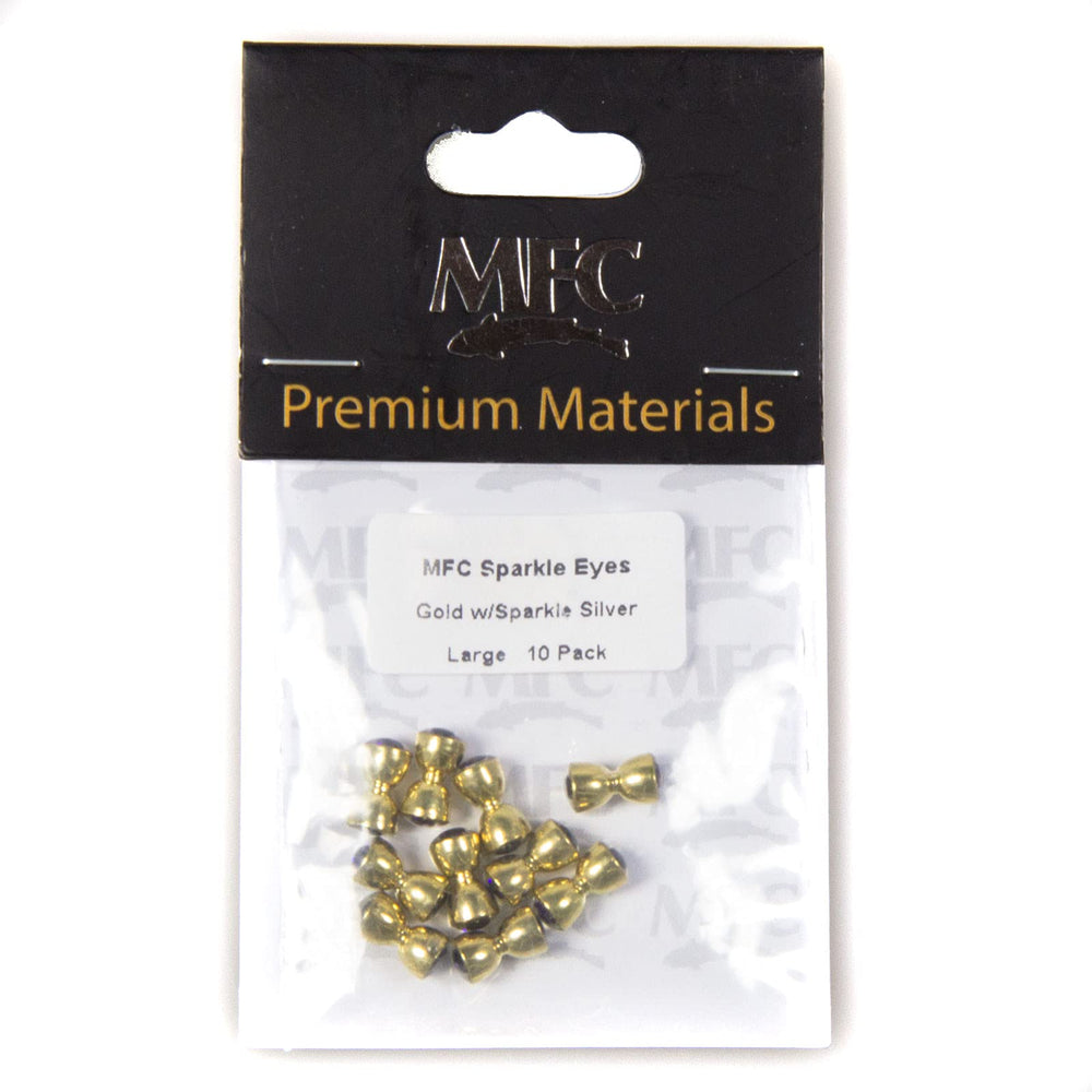 Montana Fly Sparkle Dumbbell Eyes in gold and silver add durable shine to large streamers.