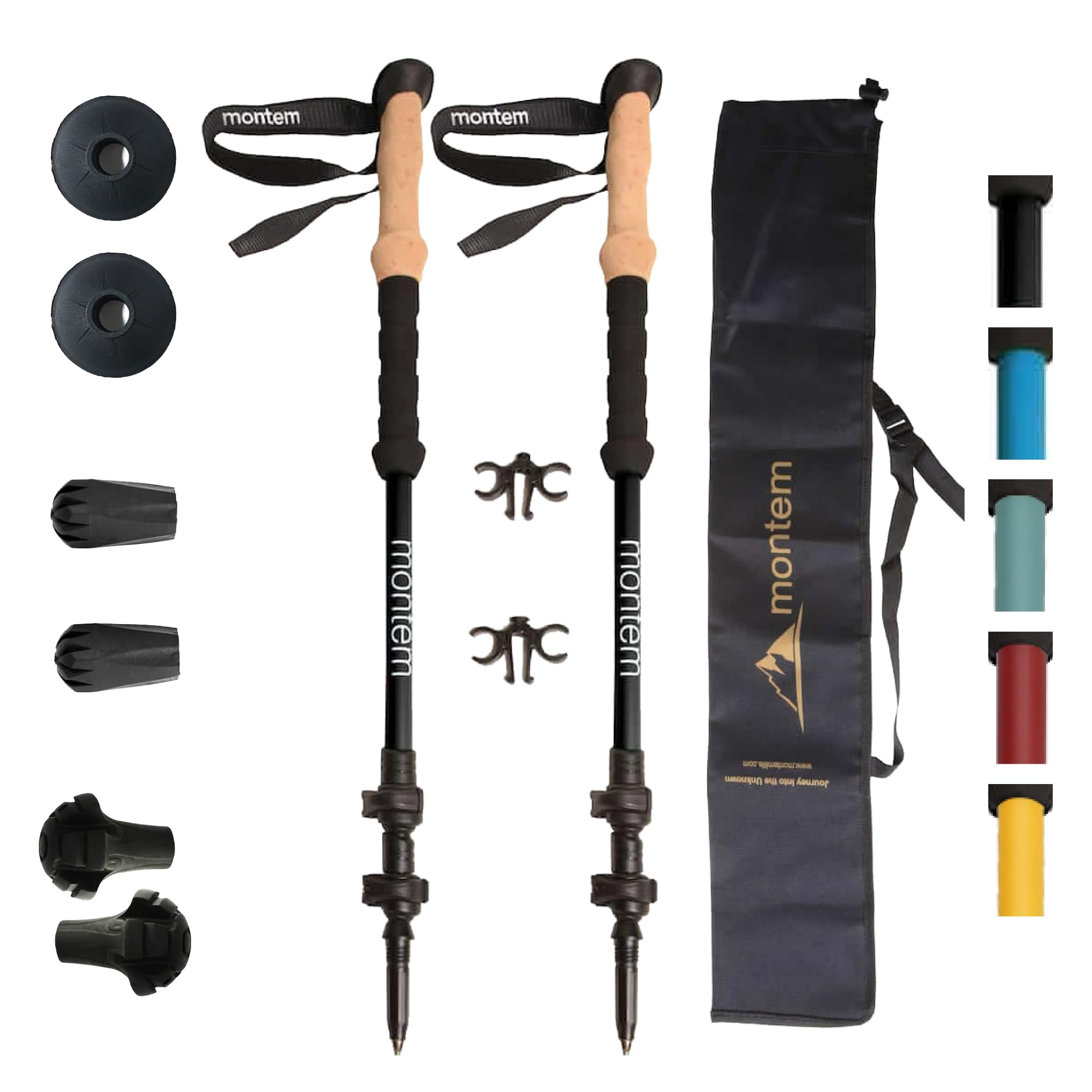Montem Ultra Light carbon fiber trekking poles with quick-lock for fast height adjustments
