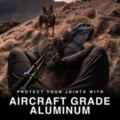 Montem trekking poles feature a quick-lock system for easy height adjustments on the move.