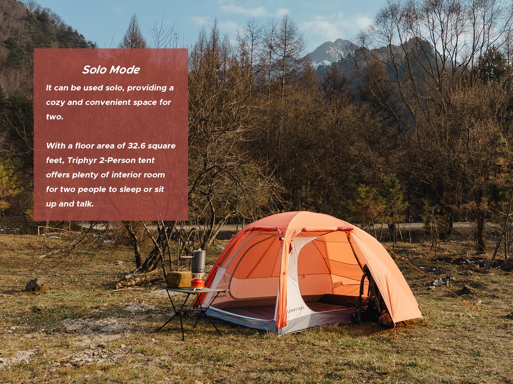 Montiro footprint included for versatile camping setups.