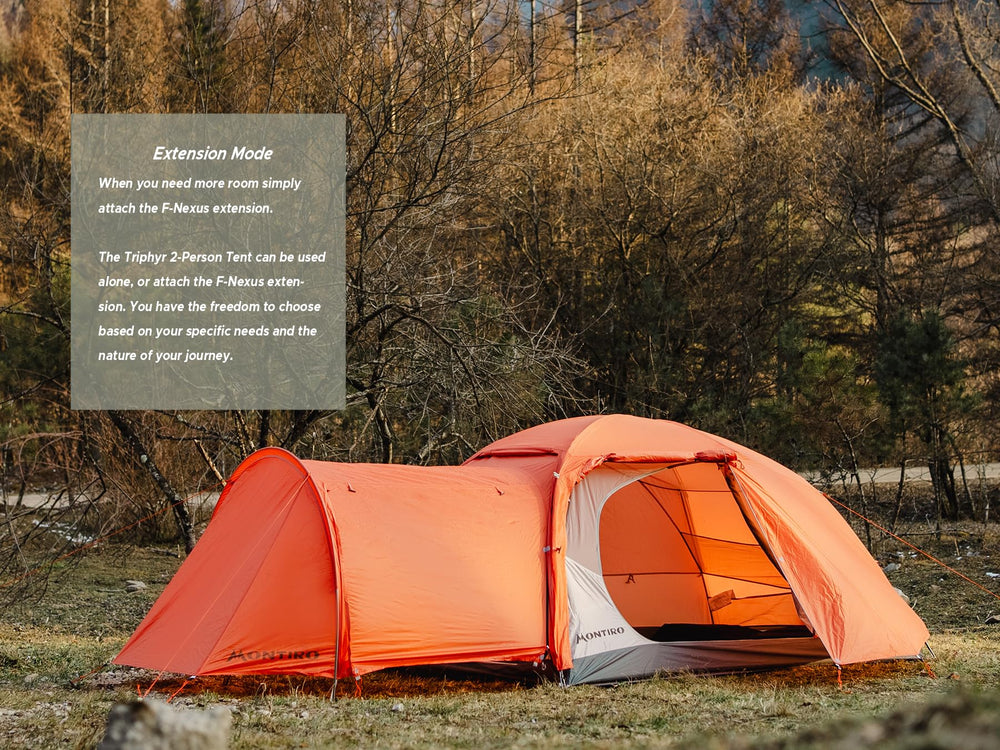 Montiro rainfly and floor waterproof ratings aid weather planning.