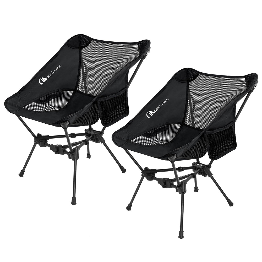 Moon Lence 2-pack folded camping chair for compact backpacking storage and portability.
