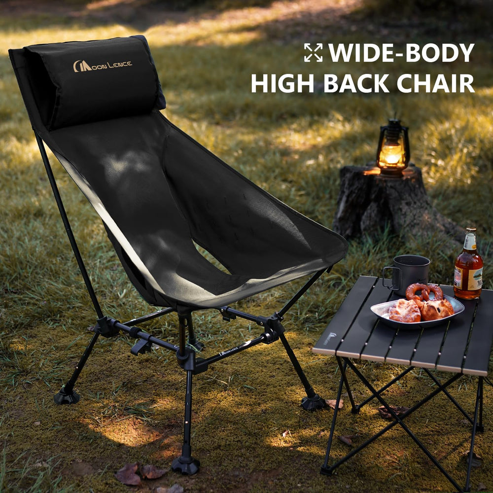 Moon Lence height-adjustable backrest helps find the perfect lounging angle outdoors.