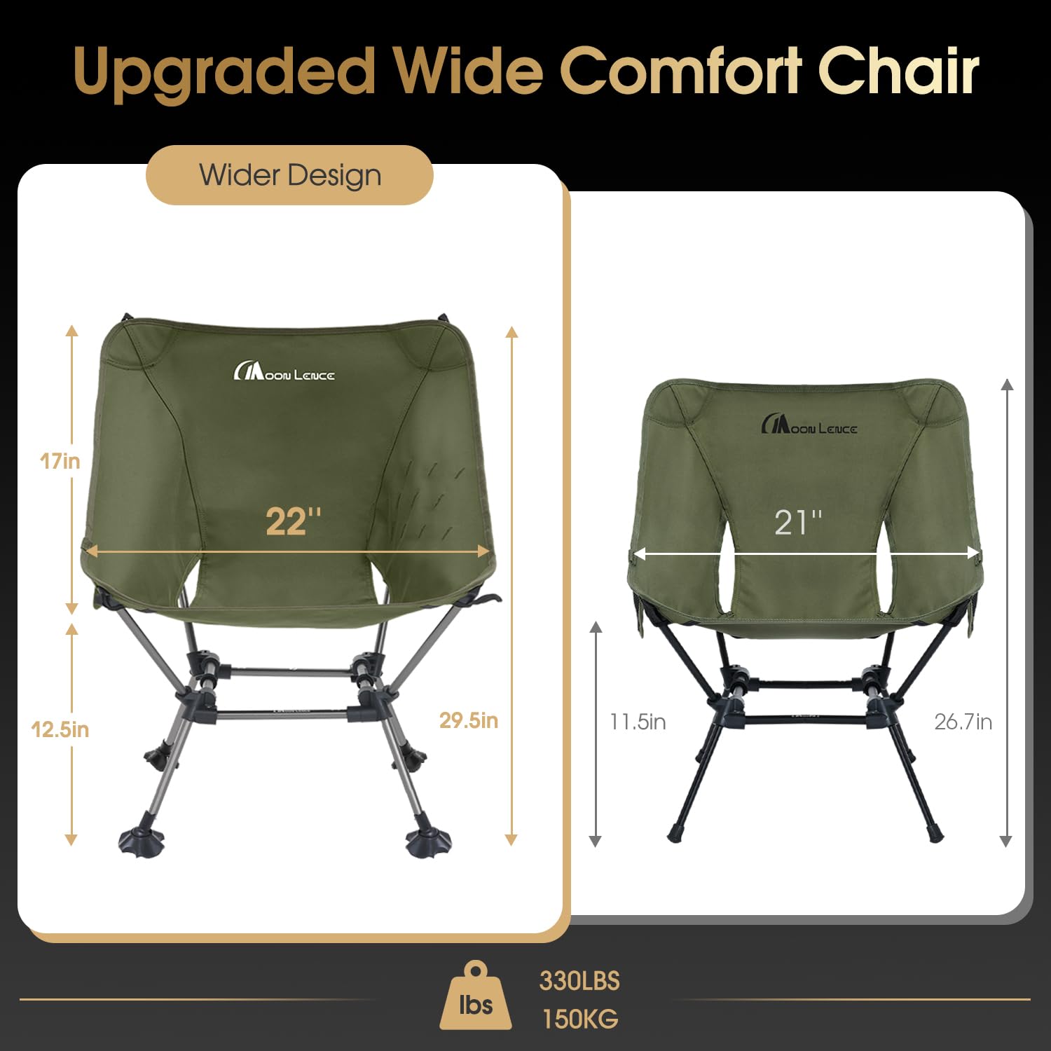 MOON LENCE Camping Chair Plus 7075 aluminum frame for strong lightweight support