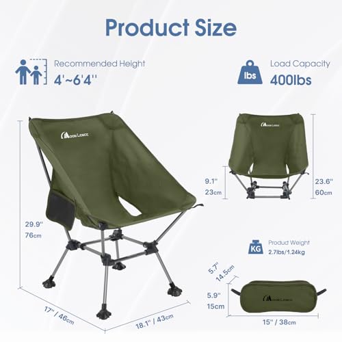 MOON LENCE Camping Chair Plus shows ventilated side panels for cooler seating