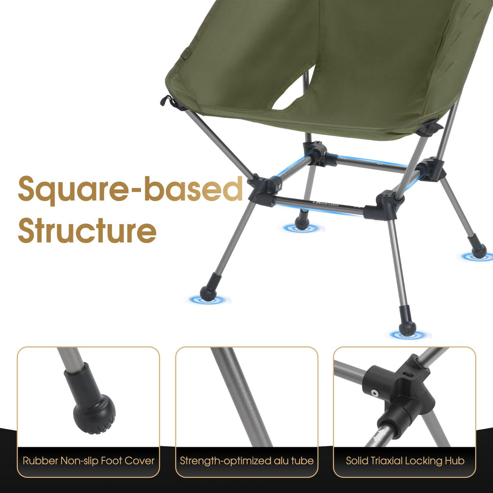MOON LENCE Camping Chair Plus lightweight-2-7lbs goes anywhere without bulk.