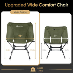 Moon Lence chair mesh pocket attachment keeps essentials within reach on hikes