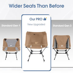 Moon Lence camping chair mesh pocket stores essentials during trips.