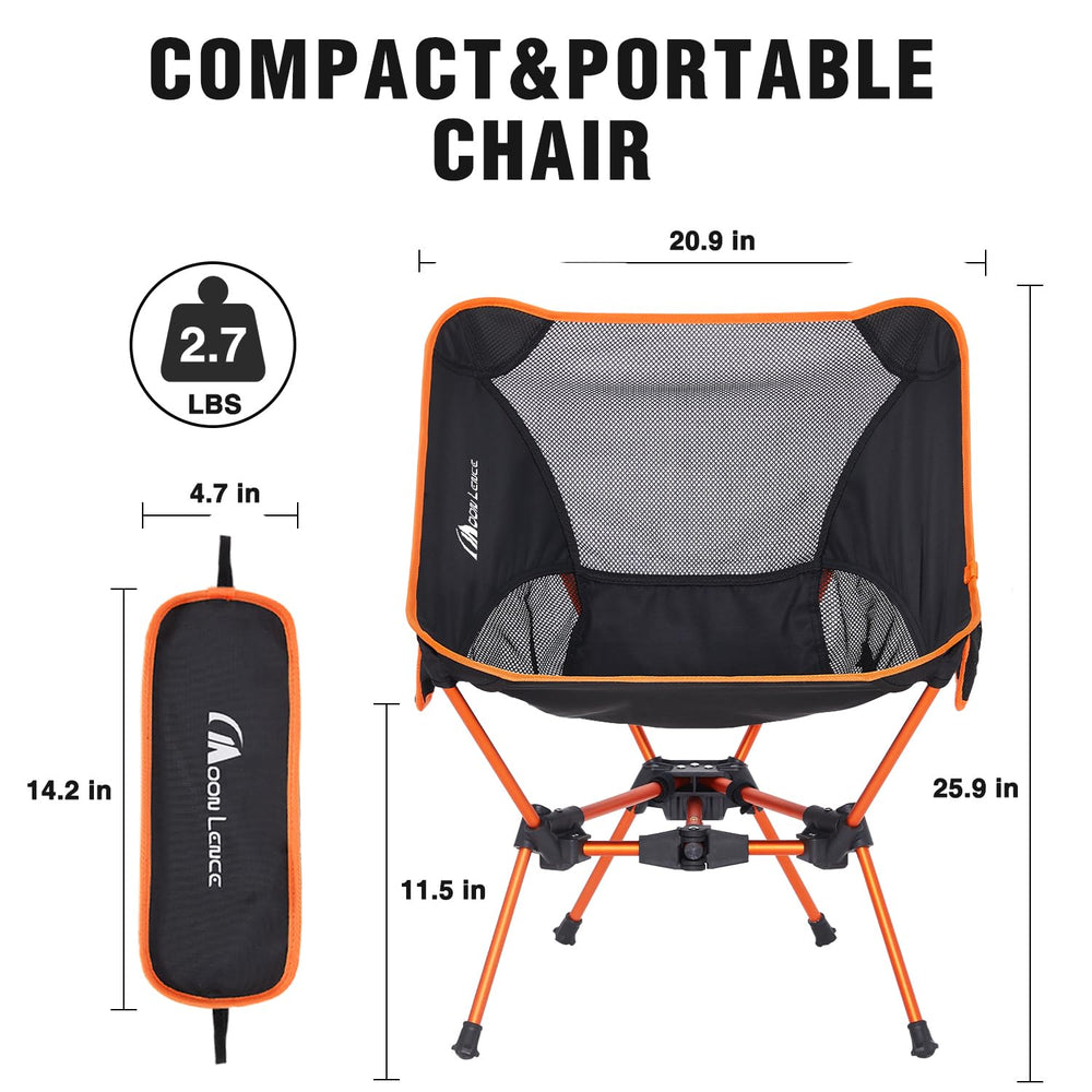 Moon Lence chair supports up to 330 lb for sturdy on-the-go seating