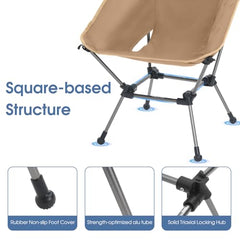 Moon Lence camping chair with tactical webbing attachments for gear organization.
