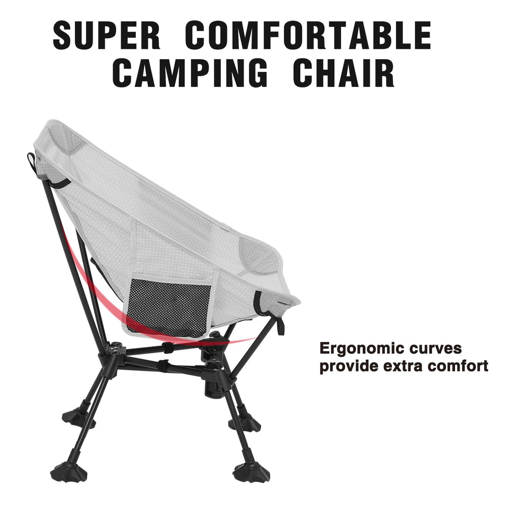 MOON LENCE compact packable chair fits into backpacks easily.