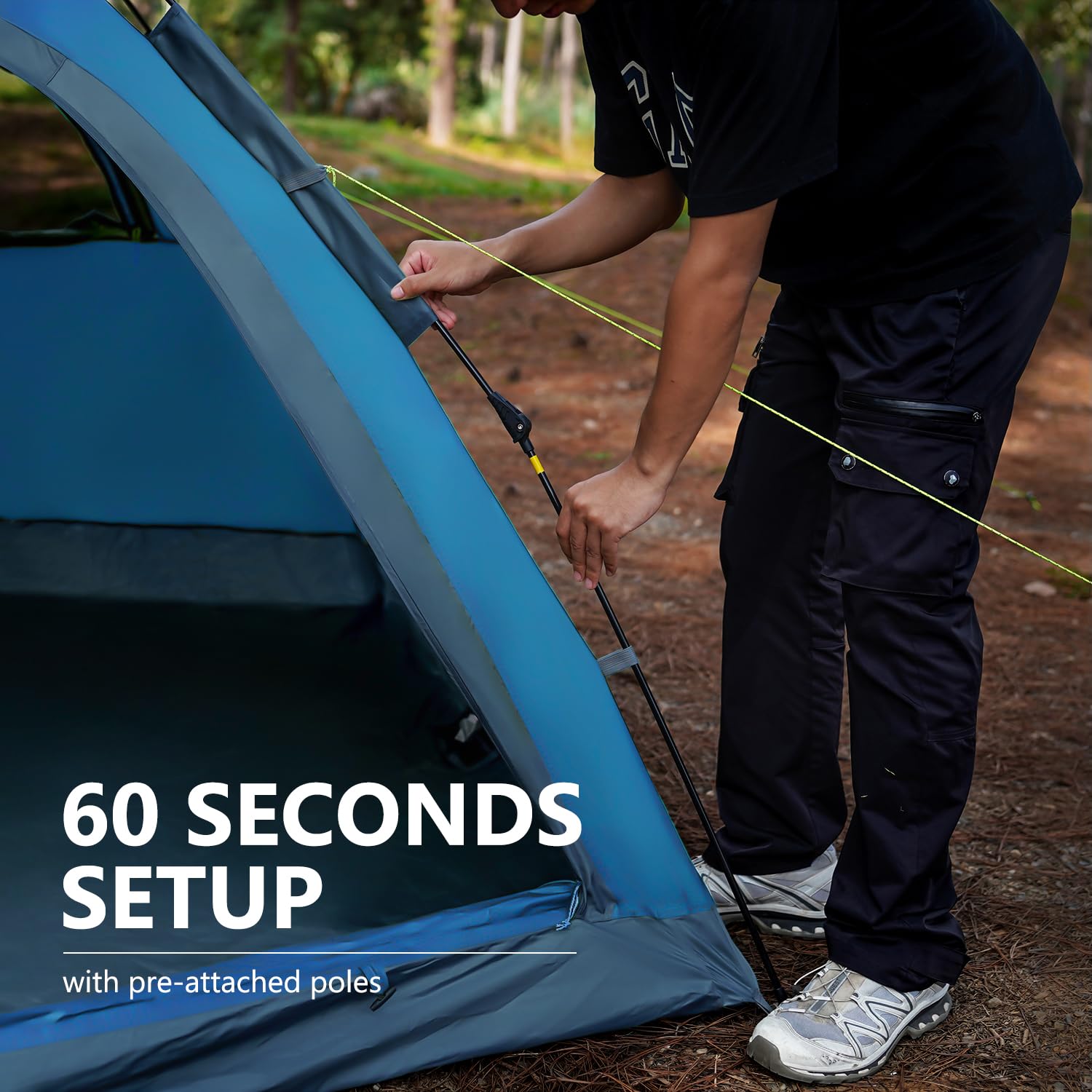 Moon Lence detachable rainfly for flexible weather protection.