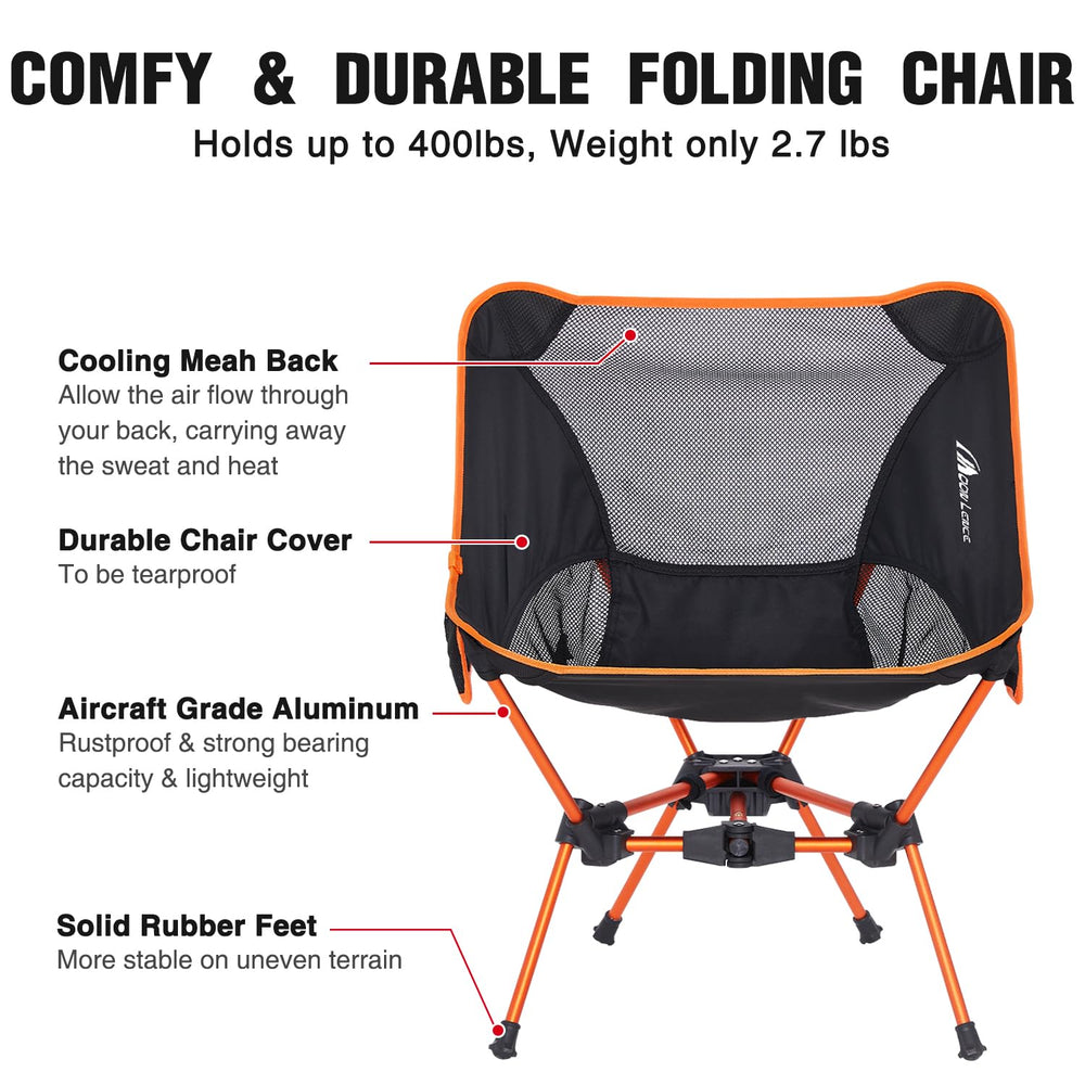 Moon Lence ergonomic seat delivers comfortable seating during hikes and picnics