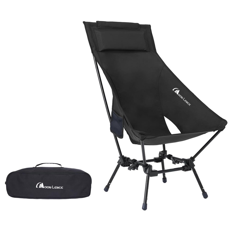 MOON LENCE foldable chair in its carrying bag for easy transport.