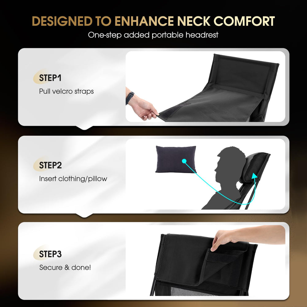 Moon Lence folding camping chair setup allows quick, portable outdoor seating.