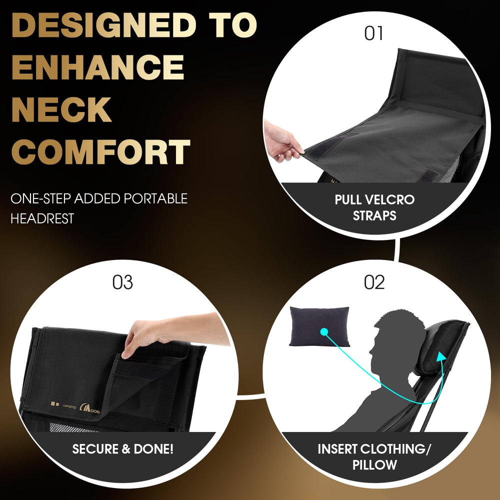 MOON LENCE chair base and feet — slip-resistant rubber caps for stable seating on uneven ground.