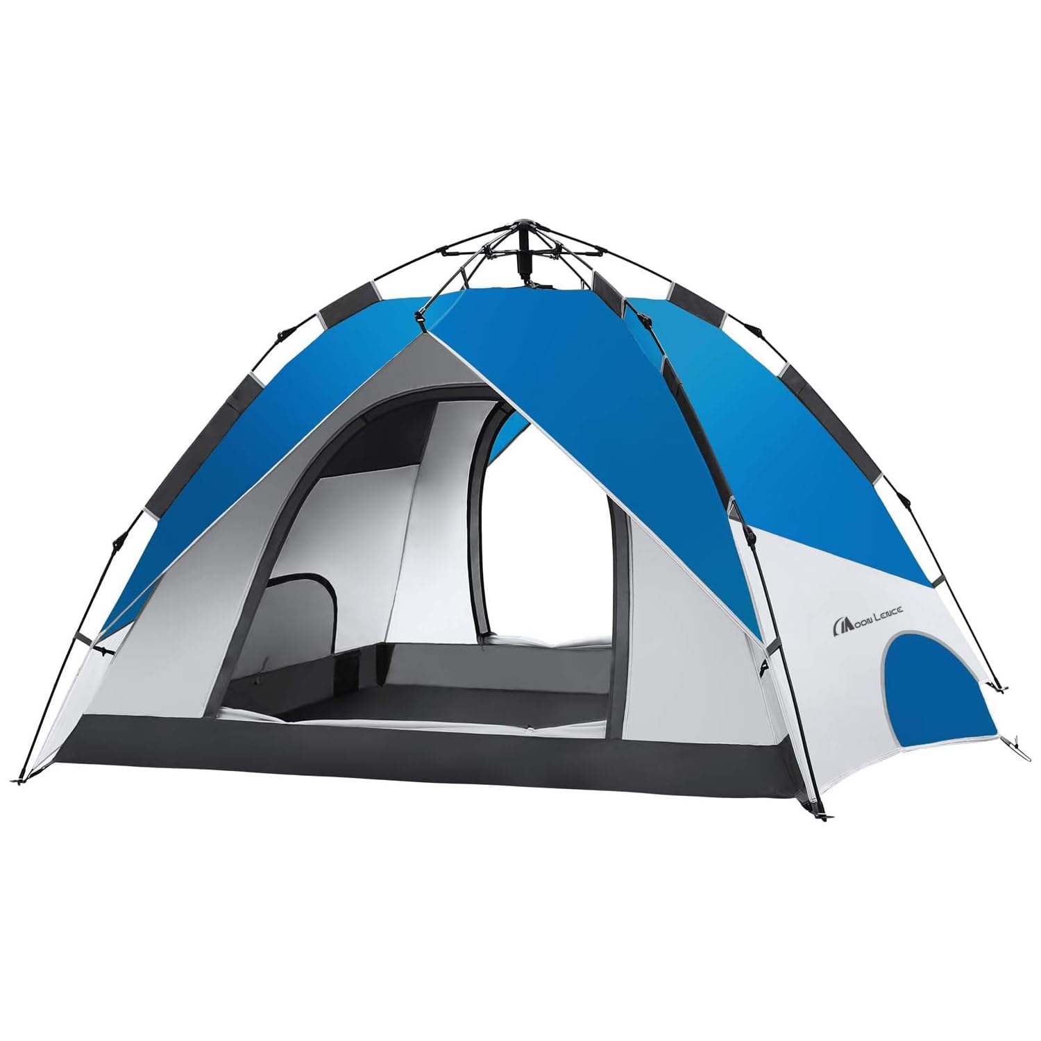 MOON LENCE Instant Pop Up Tent setup shows quick shelter for family car camping.
