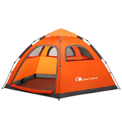 Moon Lence instant pop up tent shows a rapid 10-second setup for easy family camping.